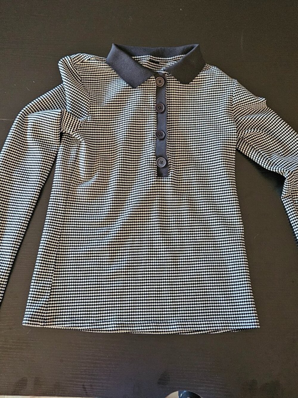 Simons icone black and white collared shirt